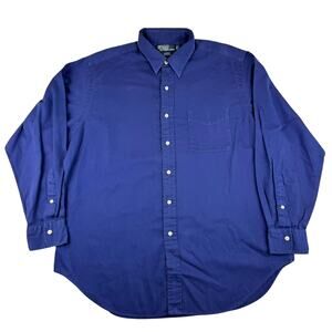 Polo by Ralph Lauren Vintage Andrew Cotton Dark Blue Buttoned Shirt 17 34/35